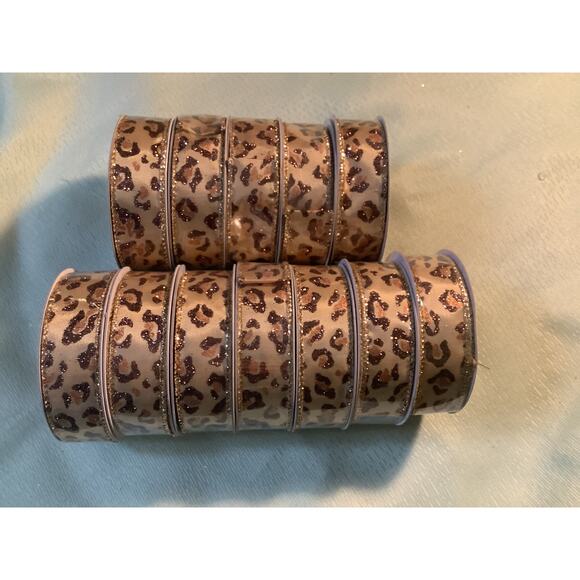 Ribbon NIP 12 Full Rolls Leopard Print - Picture 1 of 3